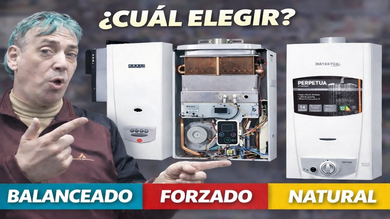 Diferencias entre calefón de tiro balanceado, tiro natural y tiro forzado. Guía completa 2025