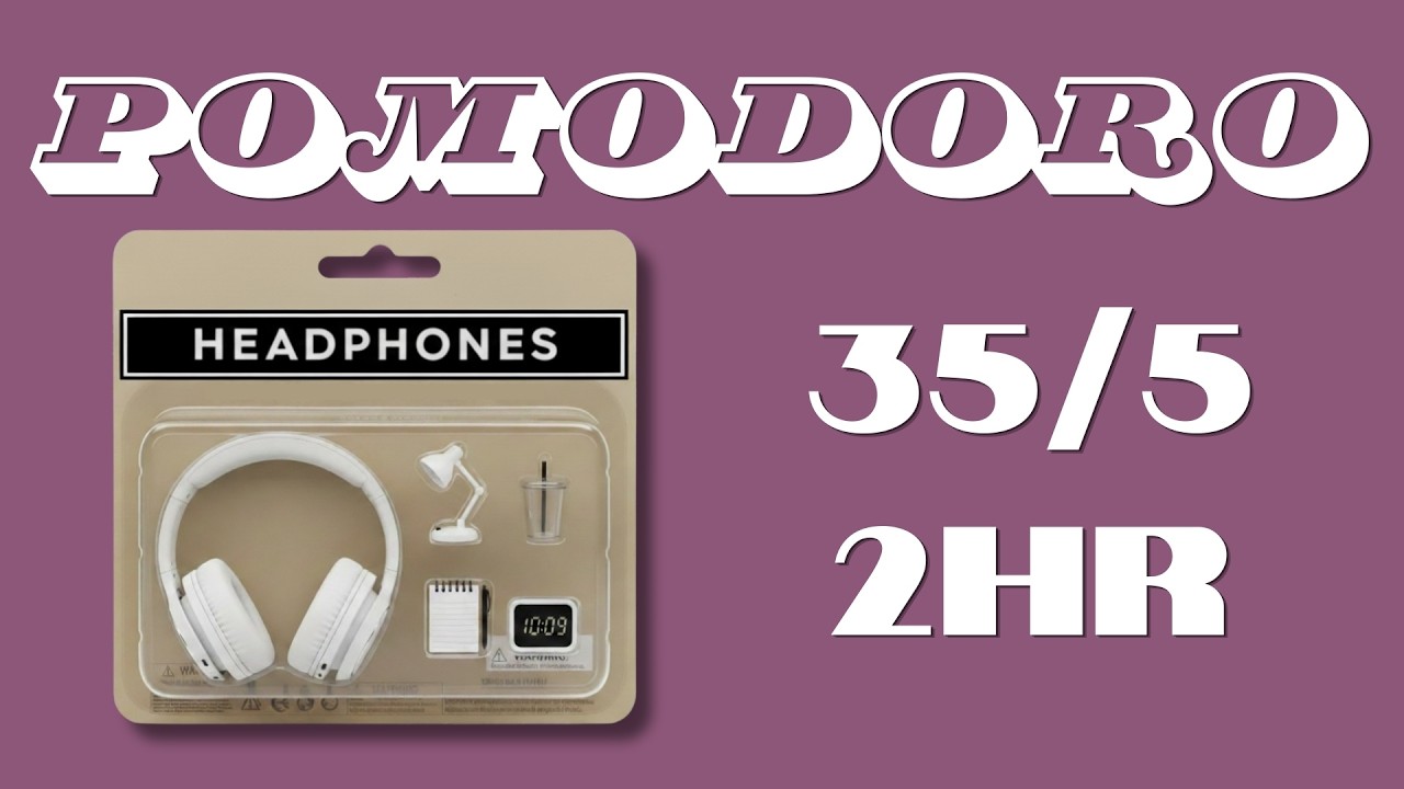 2 Hour Pomodoro Timer 3 Sets 35/5 | Bossa Nova Cafe Music | Headphones | Study With Me