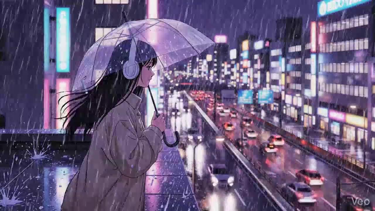 Rainy Neon Streets 🌧️ Japanese City Lofi | Study Beats