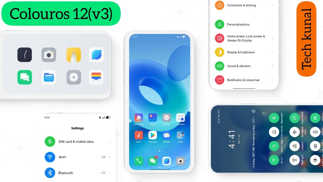 colouros 12 v3 theme for oppo and realme devices#techkunal