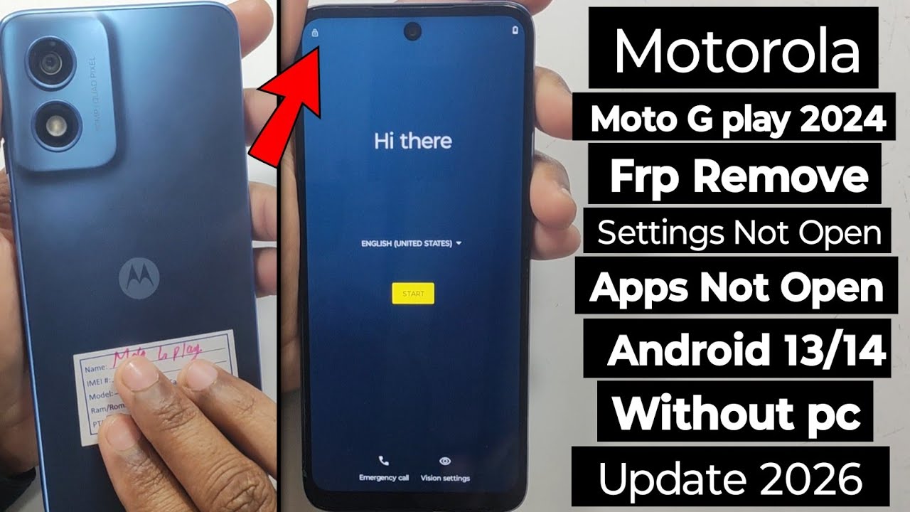 Motorola G Play 2024 FRP Remove Android 13/14 Without PC | Moto G Play 2024 Frp Unlock 2026