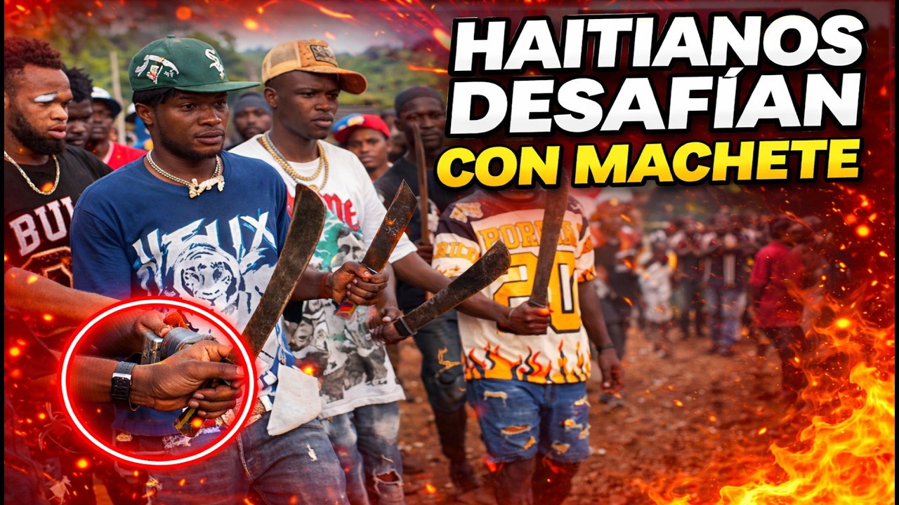 Haitianos desafiantes y armados con machetes realizaron su Gag&aacute;!