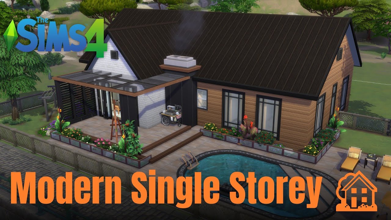 Modern Single Storey | Sims 4 | Speed build | no CC
