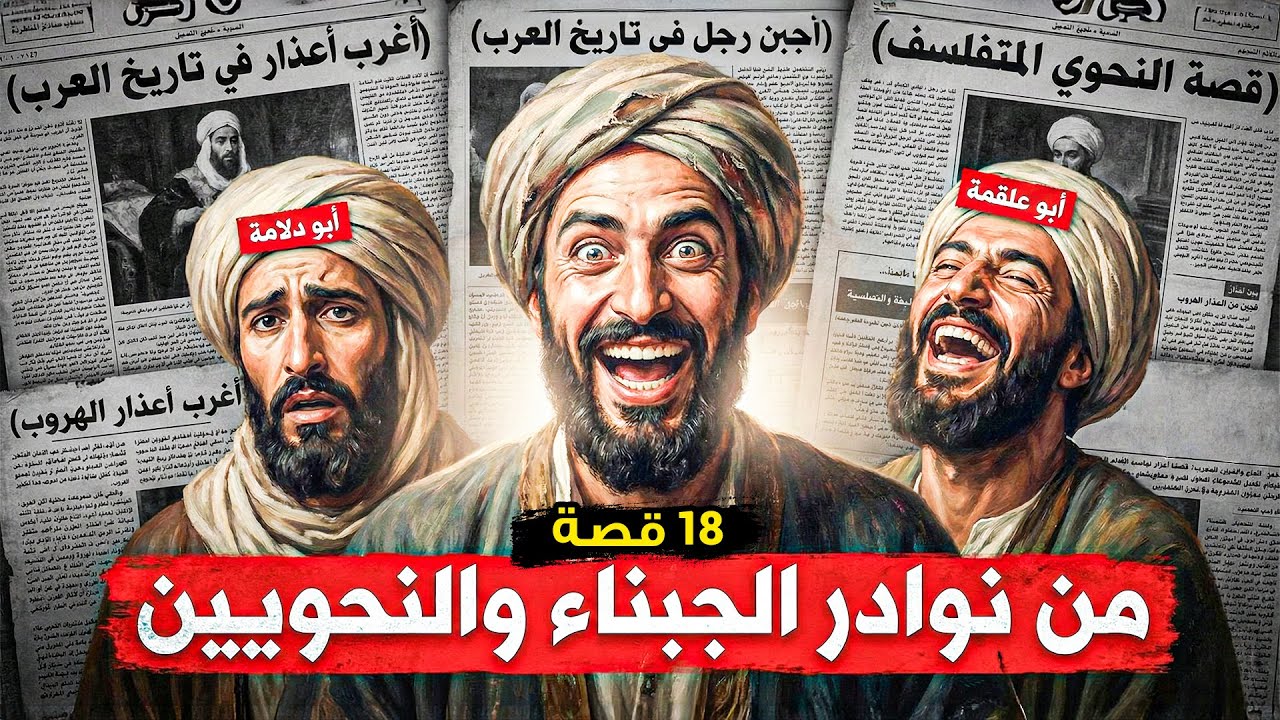 18 قصة 🤣 | خطأ نحوي بسيط كاد يقتل صاحبه، ولغز "الهجين والأسحم والأبقع" (نوادر النحويين والجبناء!!)