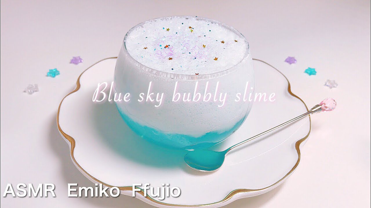 【ASMR】✈️青空スイーツスライム🌧【音フェチ】푸른 하늘 스이트스라임  Blue sky sweets slime No talking ASMR