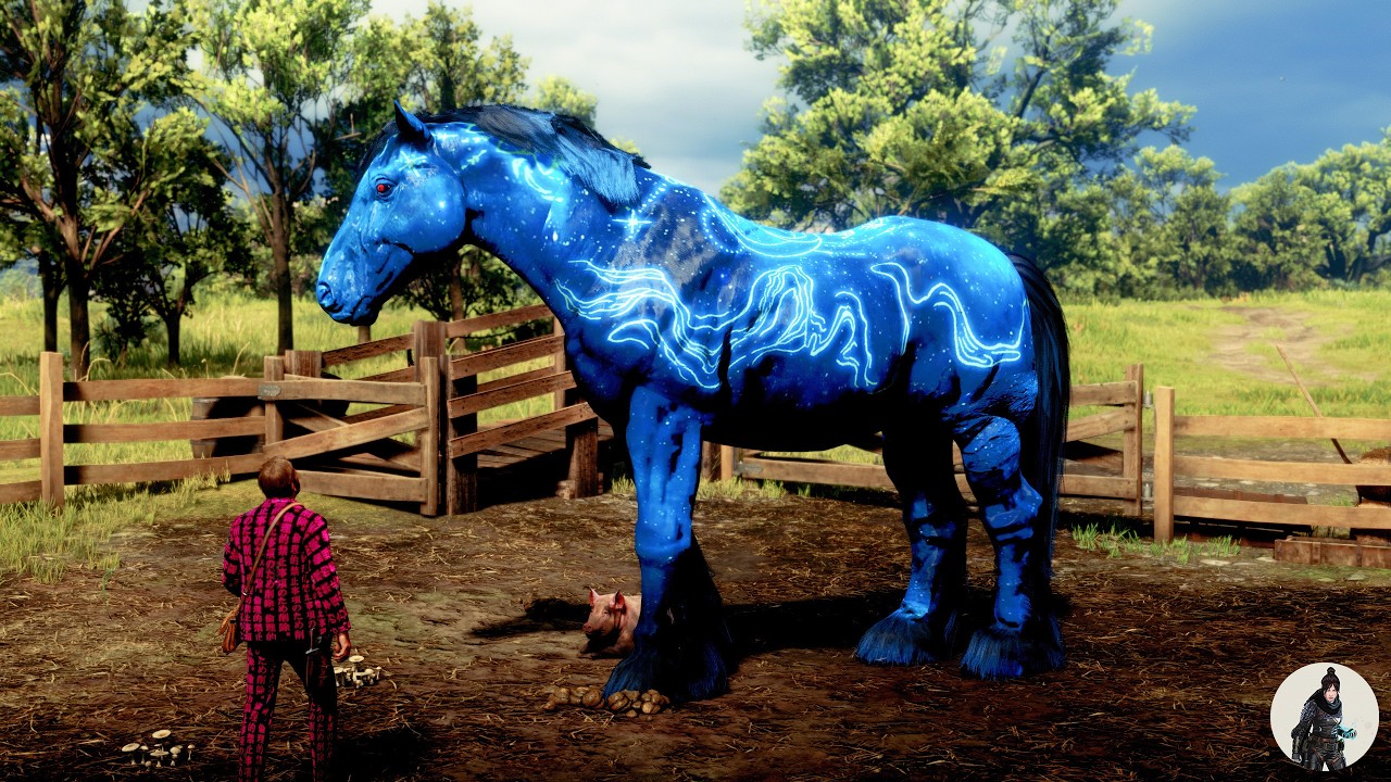 Arthur Morgan Spots and Tames a Glowing Blue Ginormous Horse at Flatneck Station Pig Pen 🐎💙