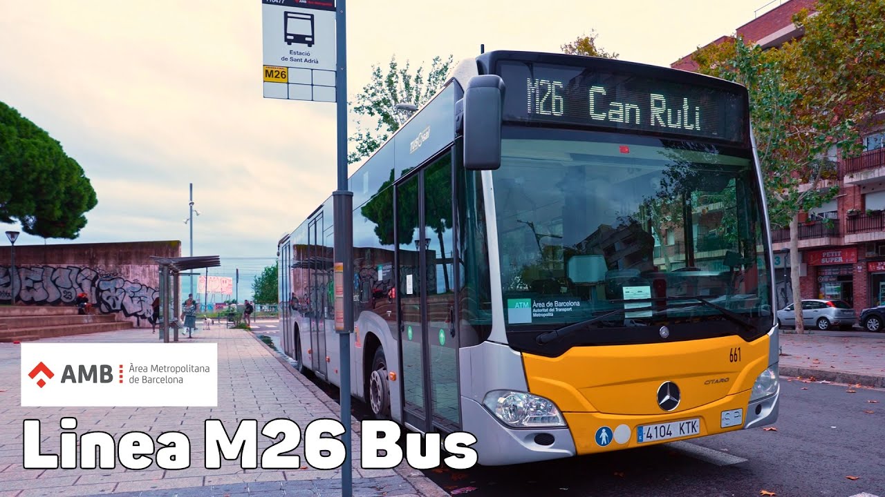 Автобус линии M26 - Барселона, Испания - полное путешествие