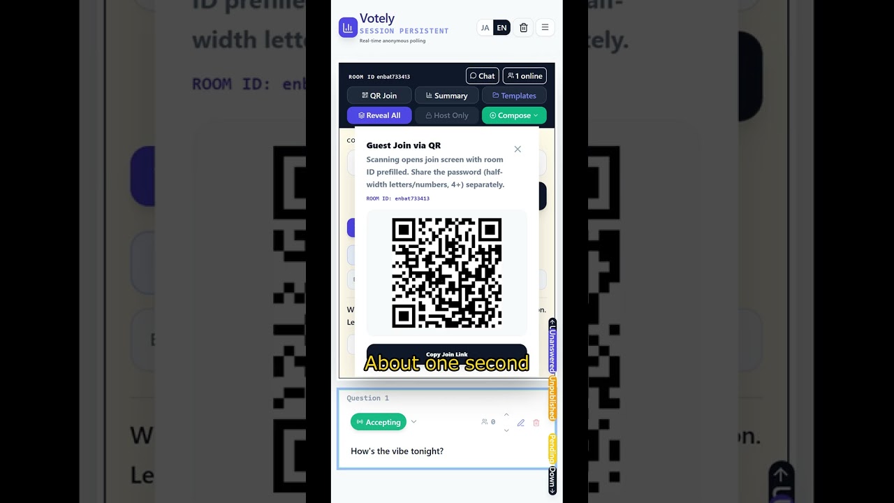Guests join with one QR scan | Votely #Shorts