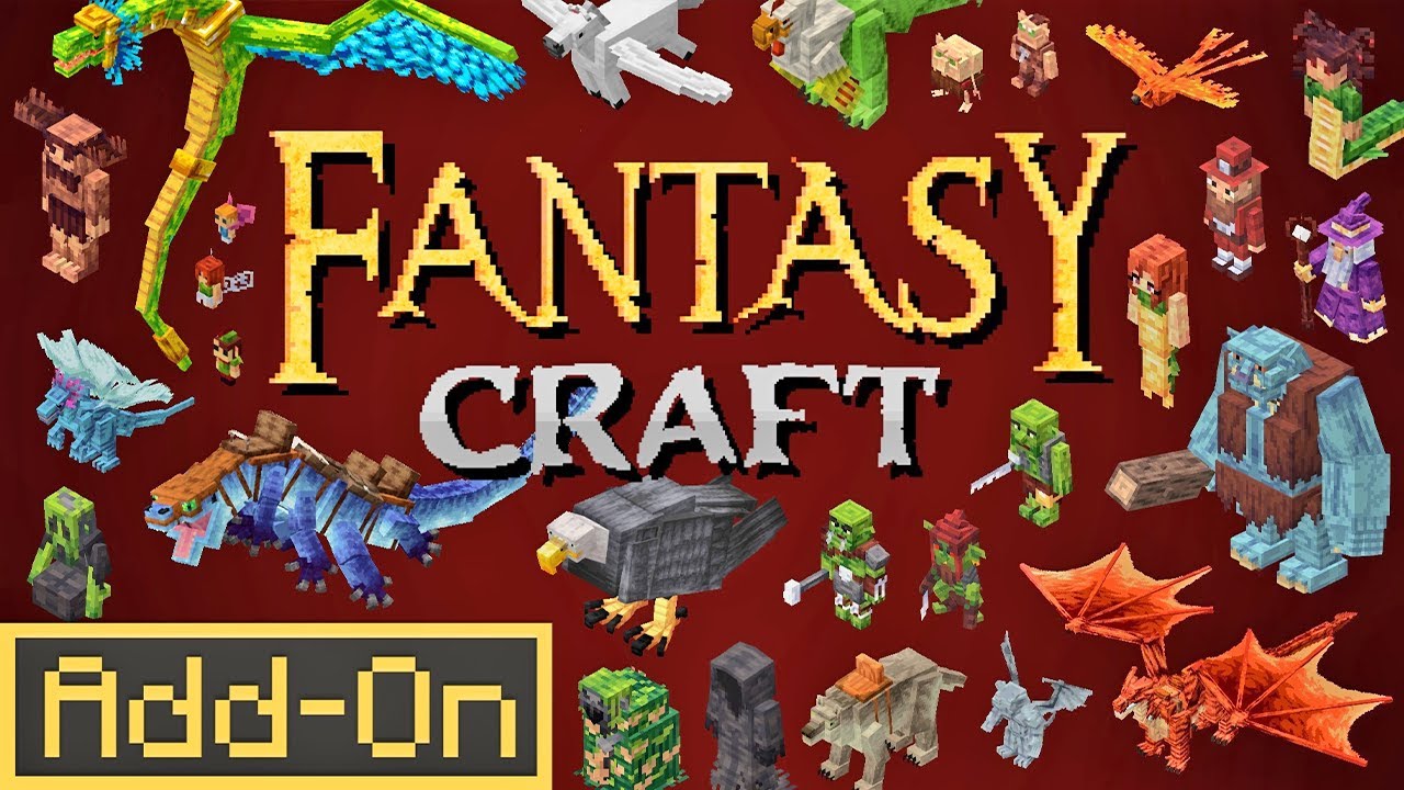 FANTASY CRAFT 1.0 ADDON 10 естественно генерируемых структур и 60 мобов для Minecraft Bedrock Sur...