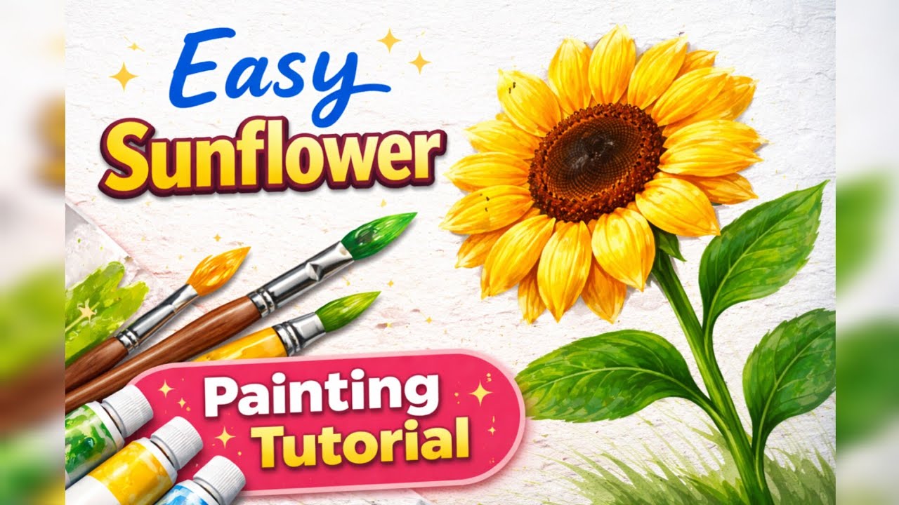 "Sunflower Drawing | शांत मन और खूबसूरत आर्ट | Relaxing Art Video"