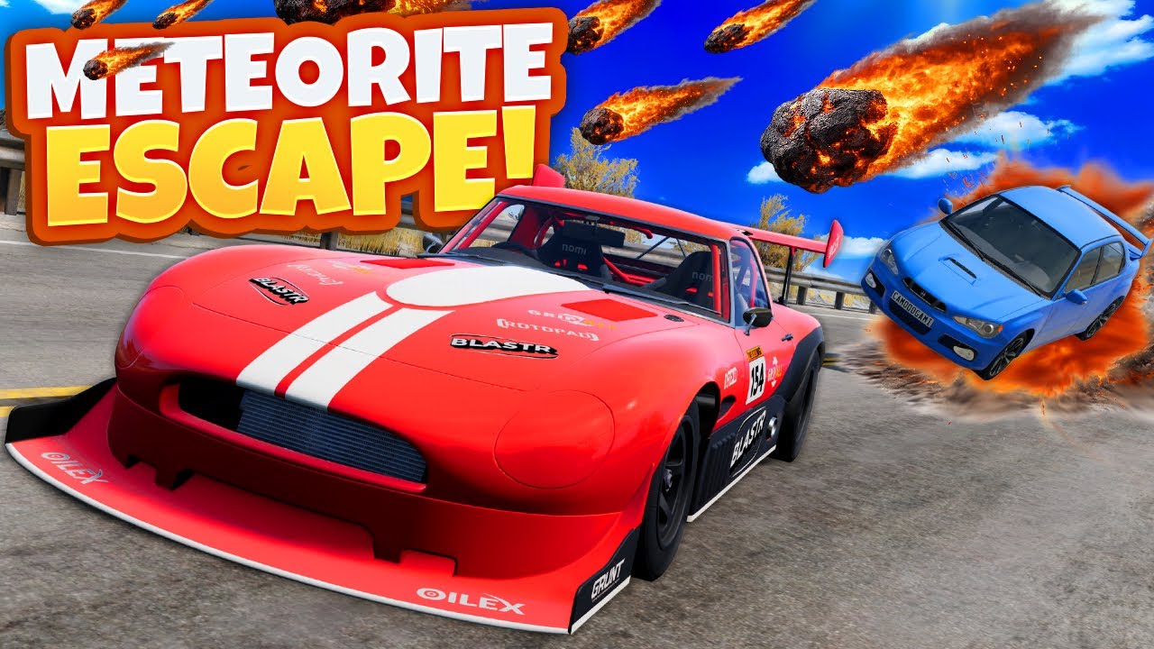 Trying to Outrun a Meteorite Storm in My Car! (BeamNG Drive Mods)