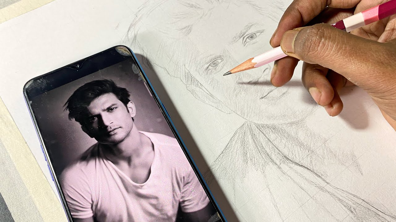 Drawing Sushant Singh Rajput Sir ❤️| Real time tutorial | Outline