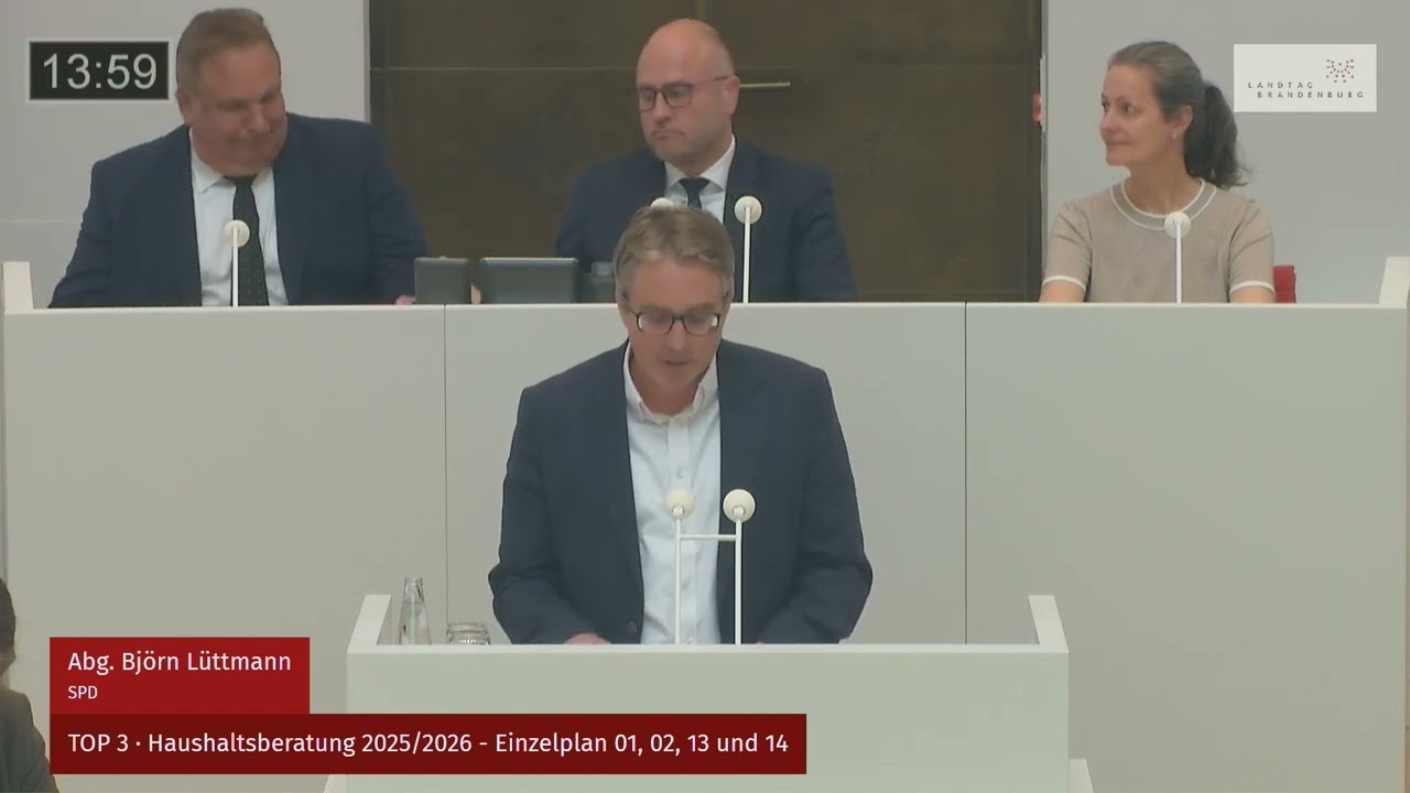 Rede zum Start der finalen Debatte zum Doppelhaushalt 2025/2026 im Landtag Brandenburg