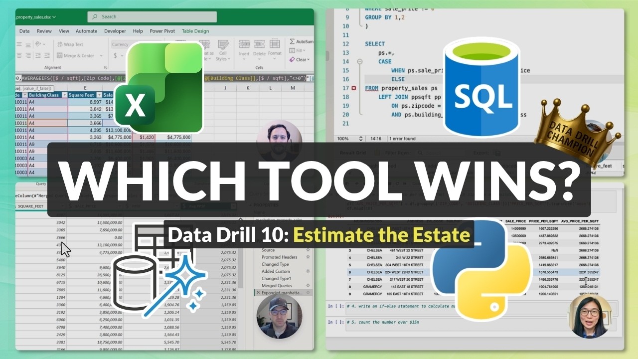 Excel против SQL против Power Query против Python | Кто быстрее всех расшифровывает данные о недв...