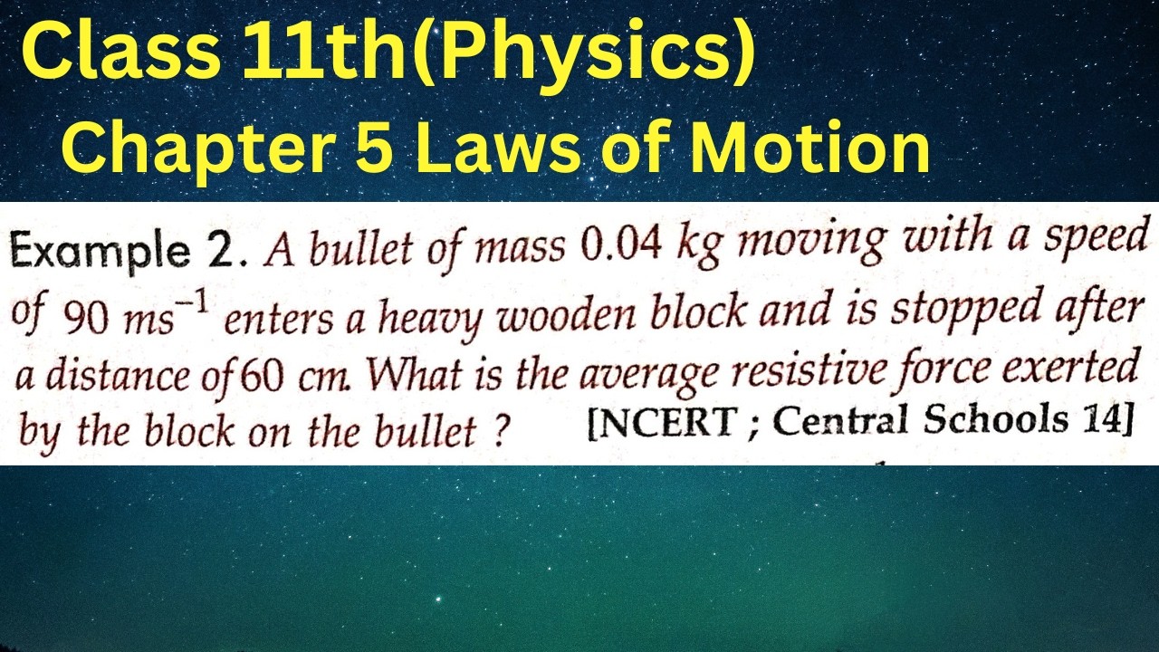 A bullet of mass 0.04 kg moving with a speed of 90 ms⁻¹ enters a heavy wooden block and is stopped