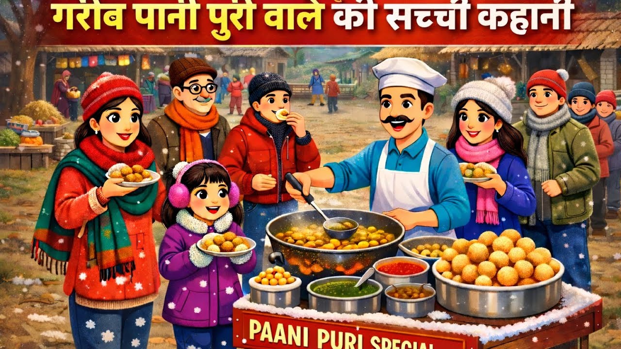गरीब पानी पुरी वाले की सच्ची कहानी | Gari Pani Puri wali ki Sachchi Kahani | Moral Story ￼| cartoon 