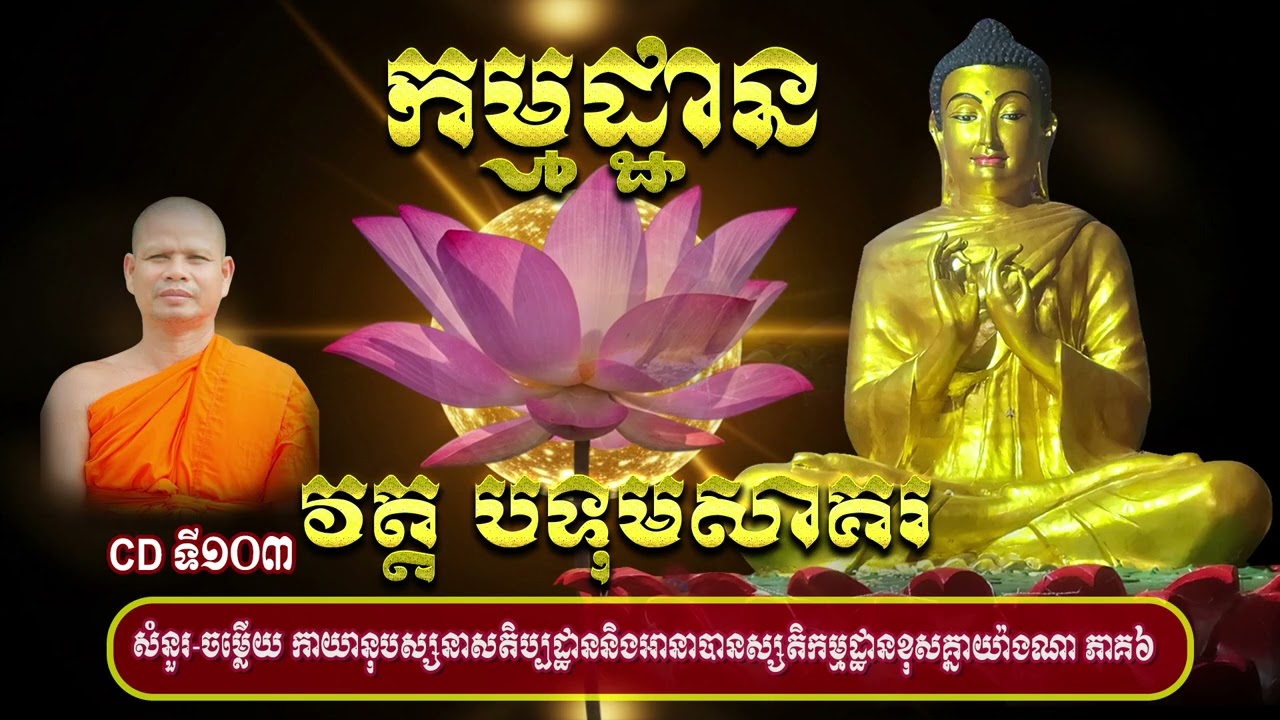 CDទី១០៣  សំនួរ ចម្លើយ កាយានុបស្សនាសតិប្បដ្ឋាននិងអានាបានស្សតិកម្មដ្ឋានខុសគ្នាយ៉ាងណា ភាគ៦