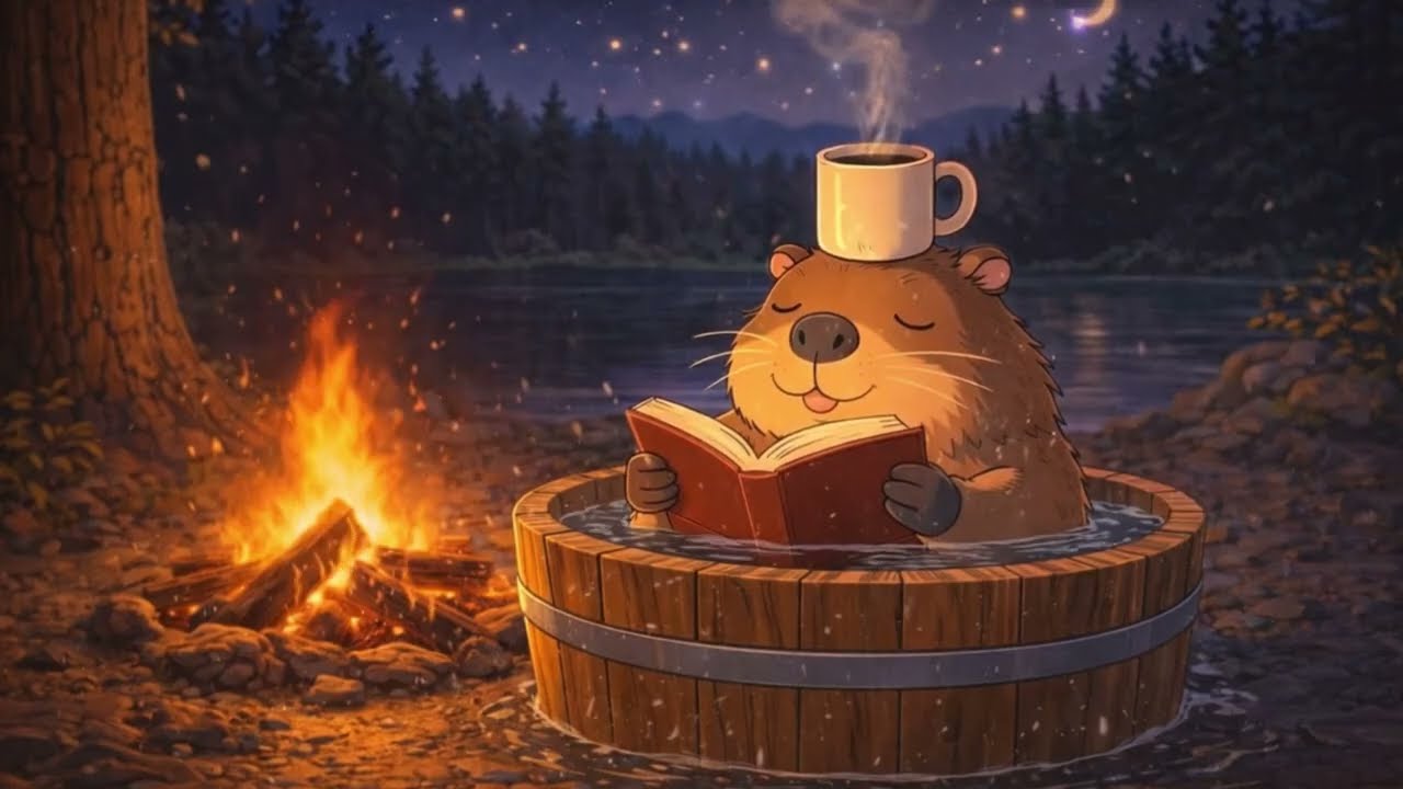 Fireplace & Reading 🔥 3 Hours of Cozy Lo-Fi Music with Crackling Fire Sounds for Focus | Chillbara