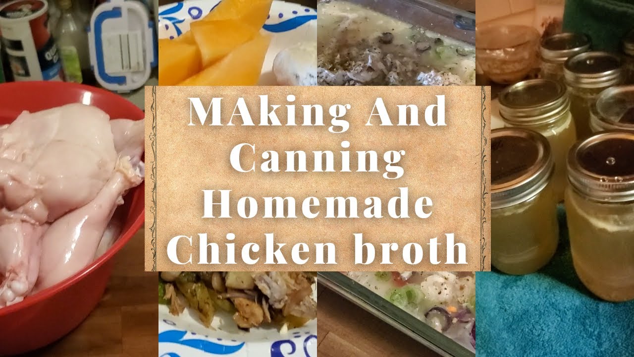 Making and canning homemade chicken broth