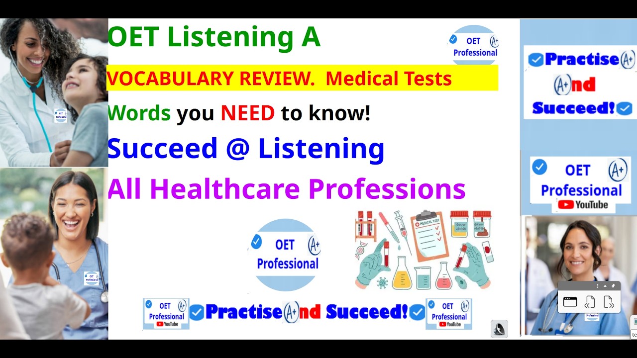 OET Listening A Vocabulary Medical Tests