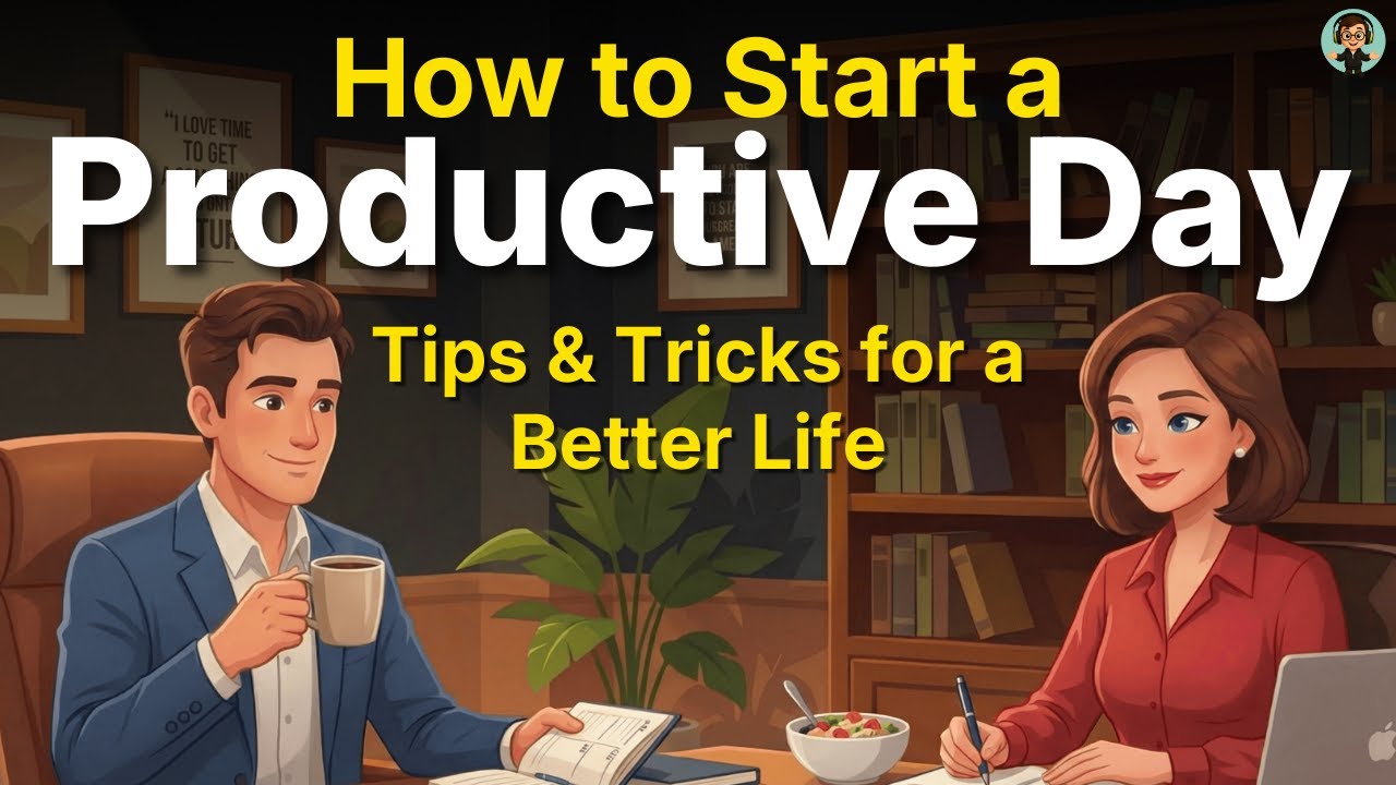 How to Start a Productive Day 🌞 | Easy English Morning Routine (A1–B1)