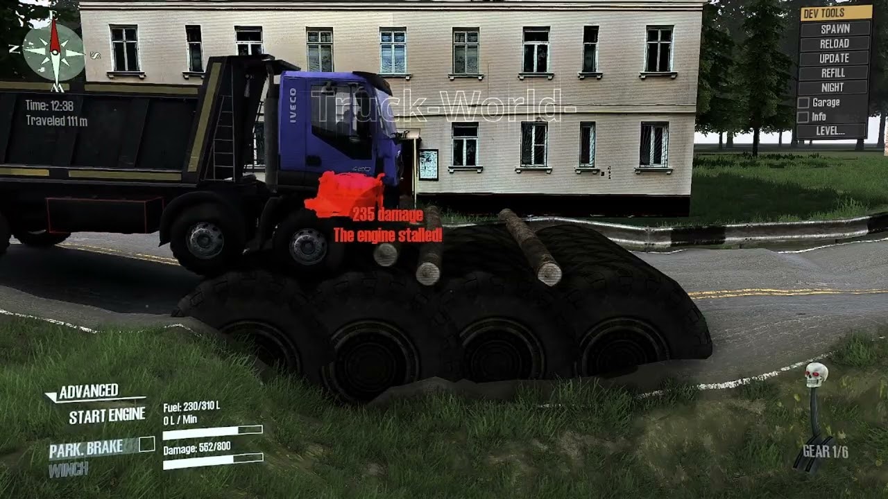 Spintires Mudrunner - Mod Truck Vs Extreme Broken Road With Speed Bumps | Driver Skills Gameplay07