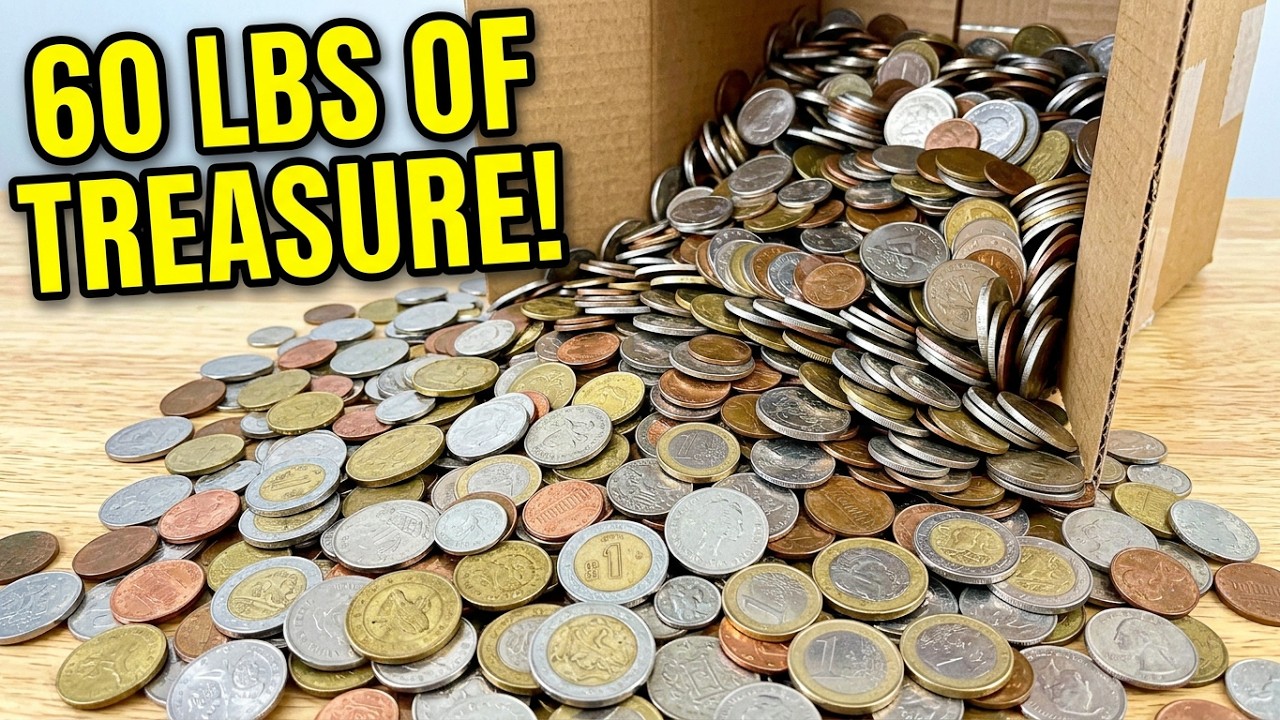 Unboxing 60 Lb. of World Coins TREASURE HUNT - AWESOME PROFIT and 150 YEAR OLD COIN