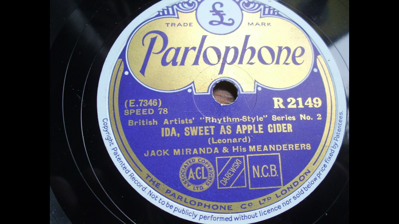 Jack Miranda and his Meanderers: Ida, sweet as apple ciders