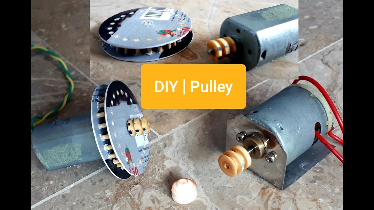 How to Make pulley at home | Plastic Pulley making in Home with DC motor