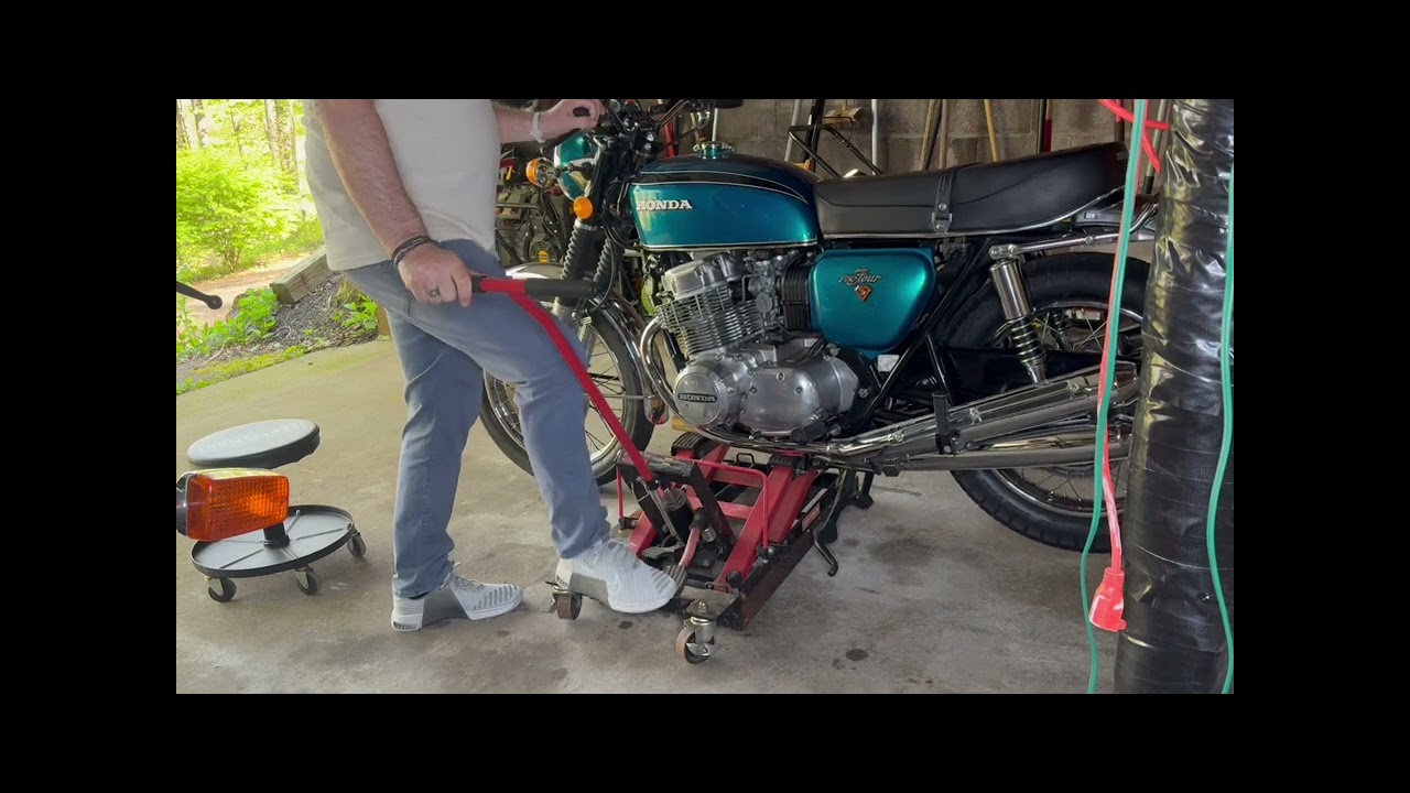 Adjusting the front brake on a 1972 Honda CB750