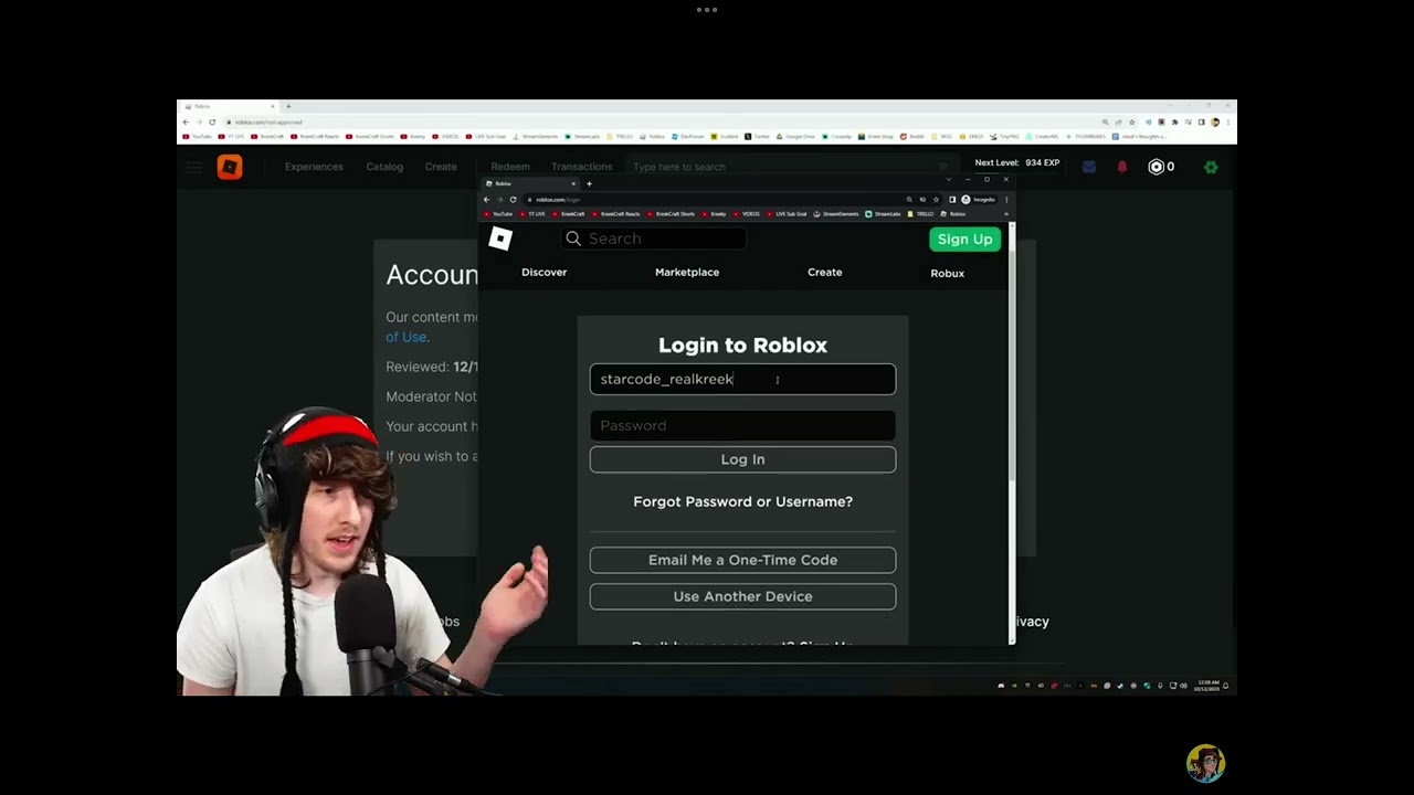 Kreekcraft reveals HIS ROBLOX PASSWORD (not clickbait)