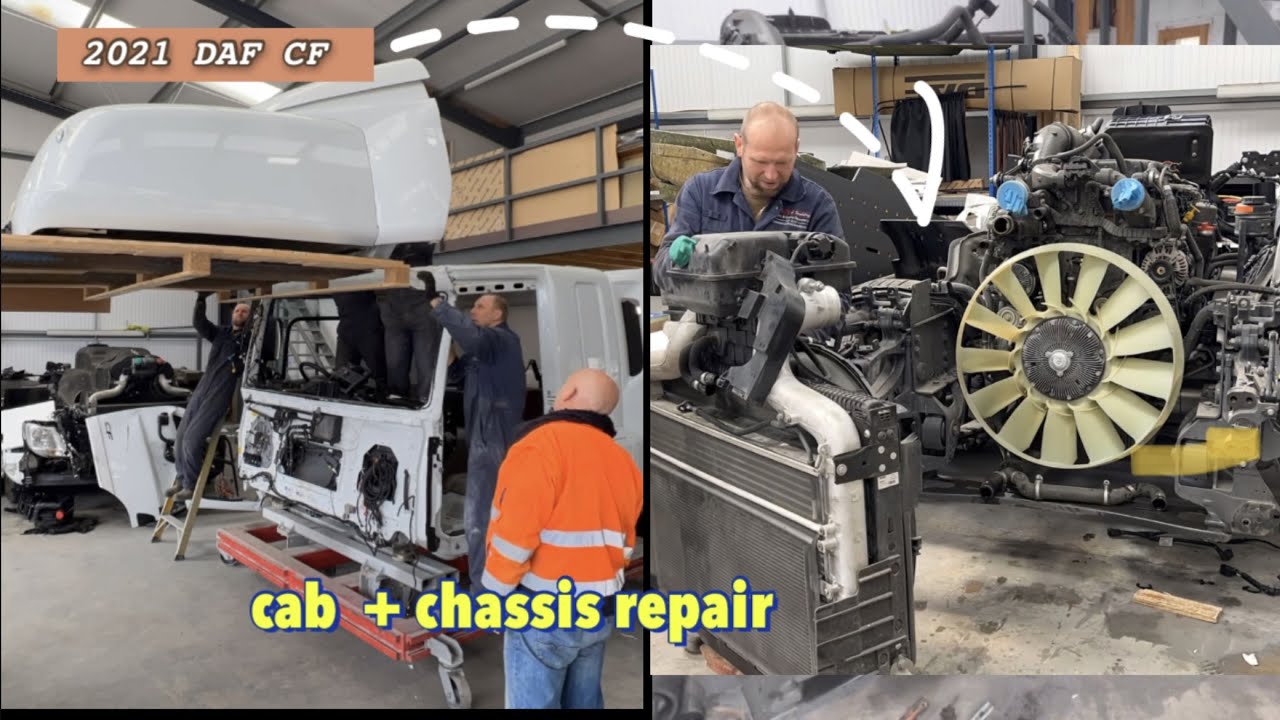 Rebuilding a Wrecked 6 months old .2021 DAF CF part. 2
