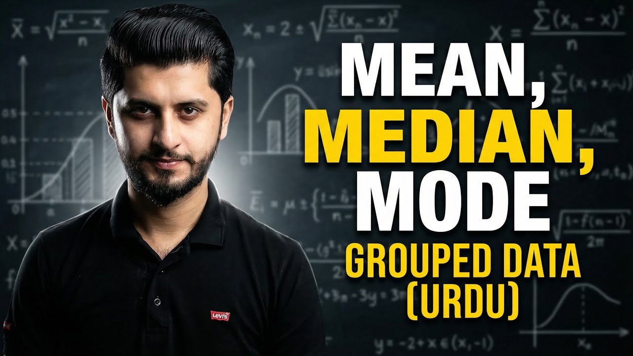 Mean, Median, Mode (Grouped Data) | 2nd Year Statistics | Urdu Explanation