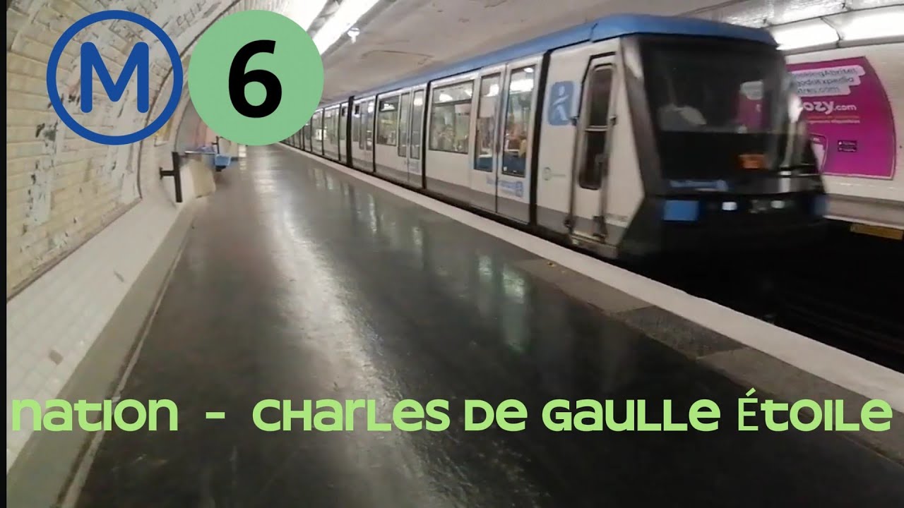 LIGNE 6 TRAJET DE NATION À CHARLES DE GAULLE ÉTOILE EN MP89