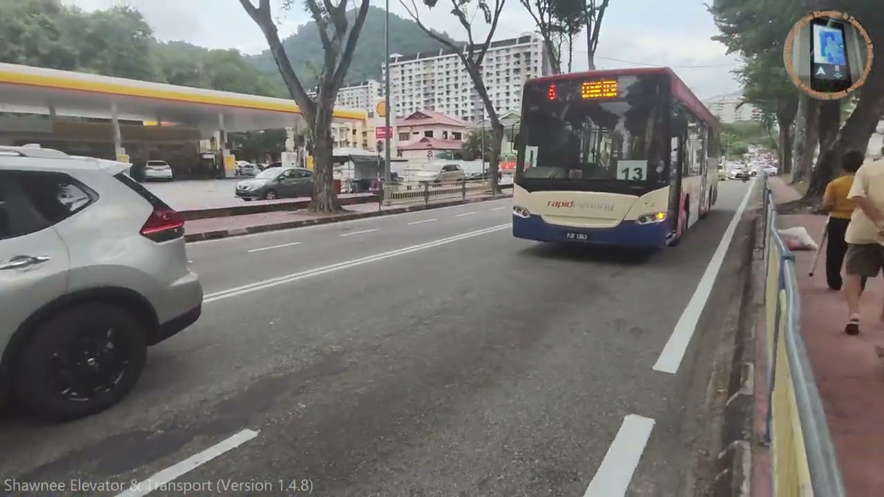 【Strange Sound!】Rapid Penang Scania K270UB (PJF1353) on route 13 ride from Farlim to Lotus Gelugor