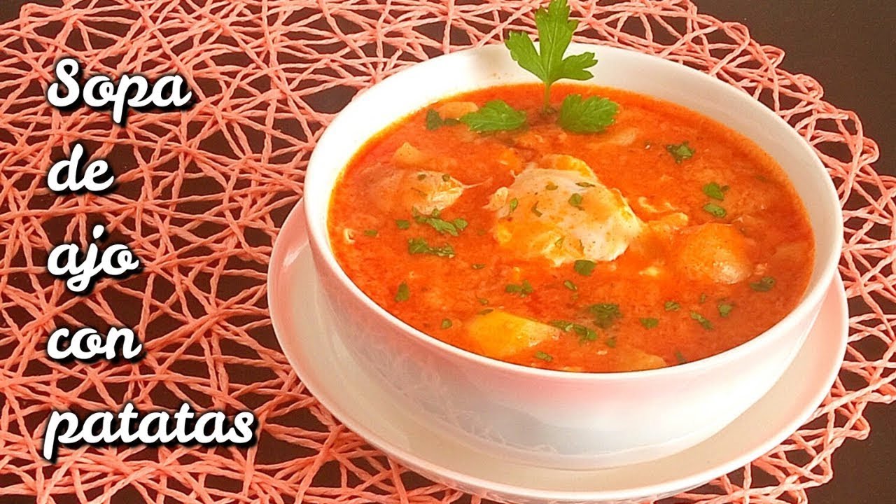 🥣 Sopa de Ajo con Patatas/Sopa de pan/Sopa Castellana 💖