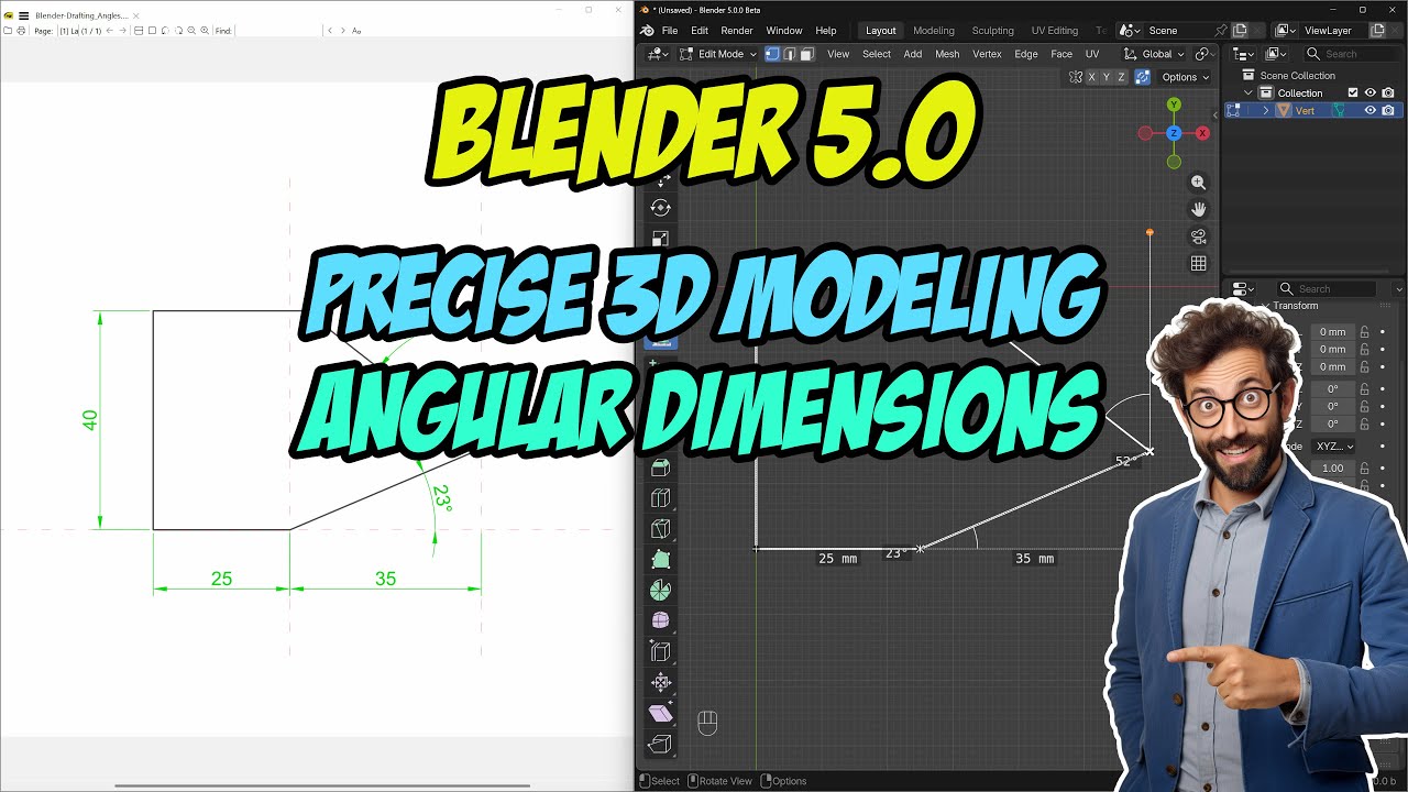 Blender 5.0: Точное 3D-моделирование — Угловые измерения