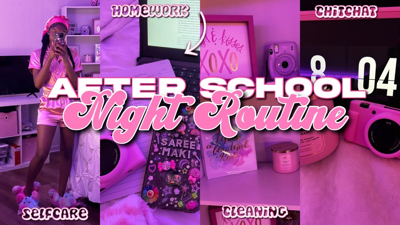 MY AFTER SCHOOL NIGHT ROUTINE | selfcare, homework, cleaning, chitchat, + more!