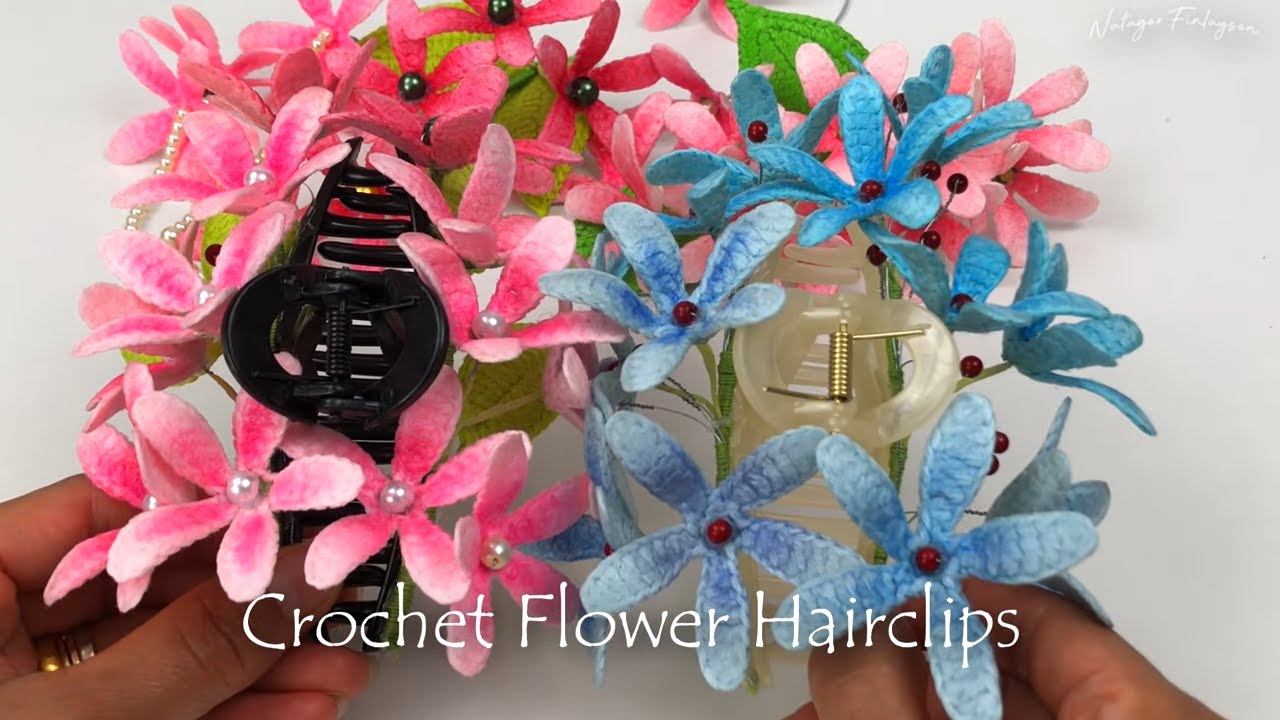 วิธีถักดอกไม้ และวิธีทำกิ๊บหนีบผม