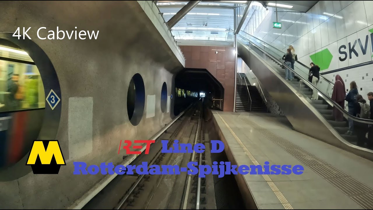 4K Cabview| Metro Rotterdam| Line D Rotterdam Centraal- Spijkenisse De Akkers