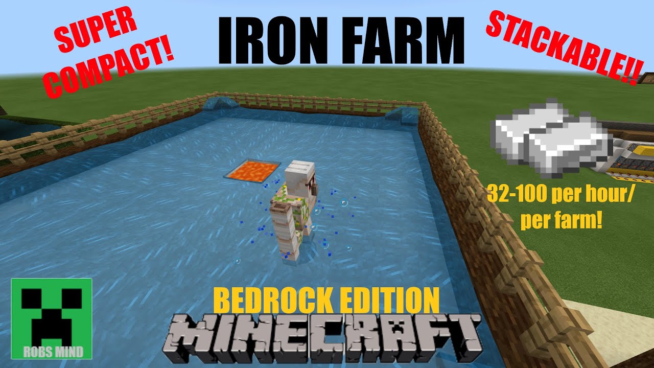 Minecraft Iron Farm (Bedrock Edition) NOT STACKABLE 1.13