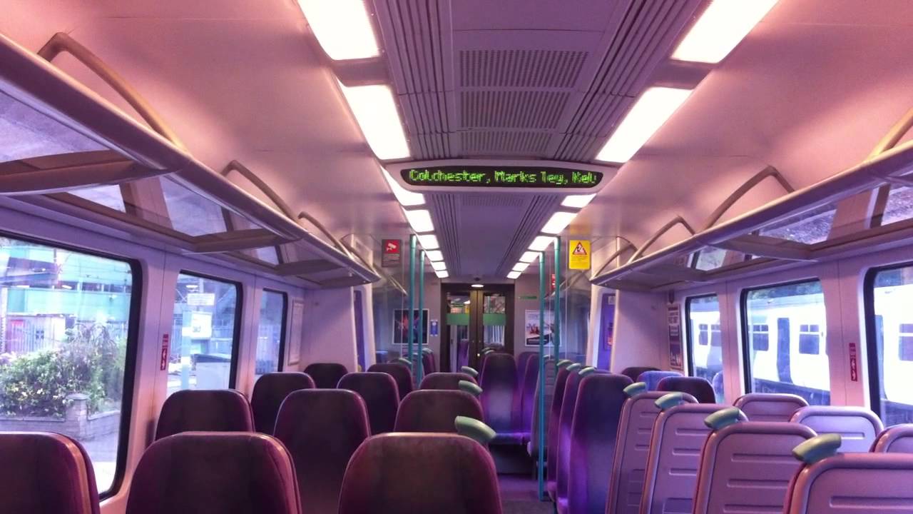 Greater Anglia Class 360 EMU Onboard Interior and announcement