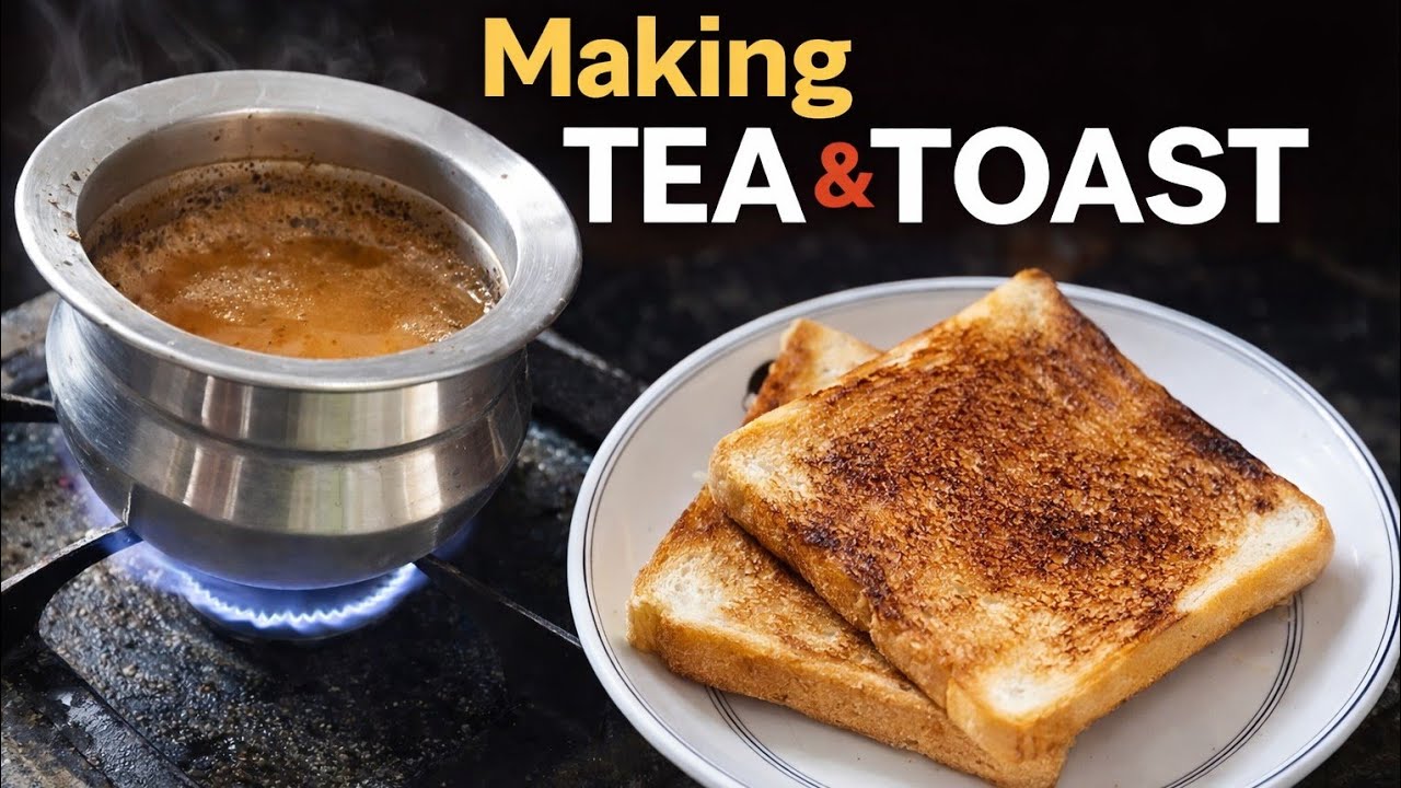 Amazing Home Made Tea ☕ And Toast Making Process in Kitchen # The Product Makerzz 
