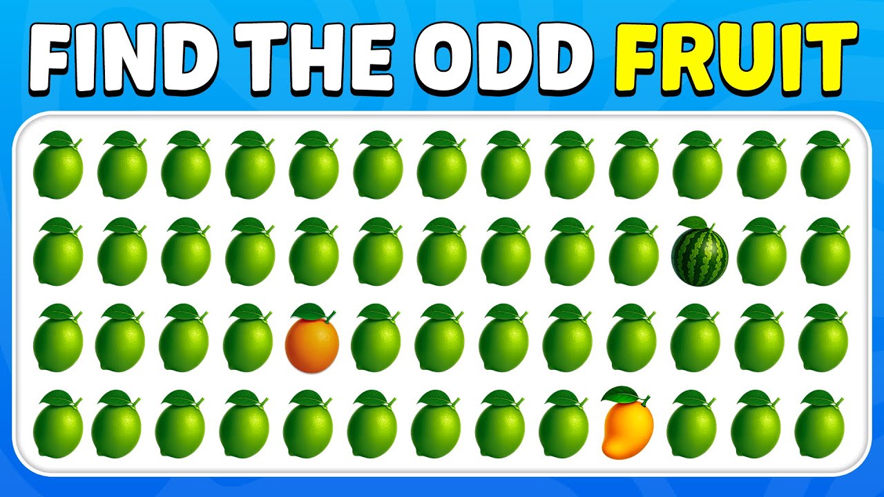 Find the ODD One Out - Fruit Edition 🍎🍌🍇| 40 Levels | Easy, Medium, Hard - Quiz Bunny