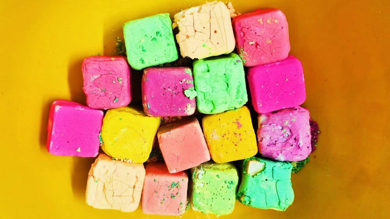 Colourful Pasted Fresh Cubes Crush ASMR • Underrated Throwback • Please Subscribe 
