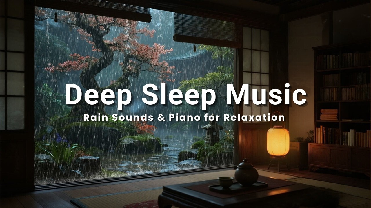 Relaxing Sleep Music with Soft Rain 🌧️ Calm Piano for Stress Relief and Peaceful Sleep