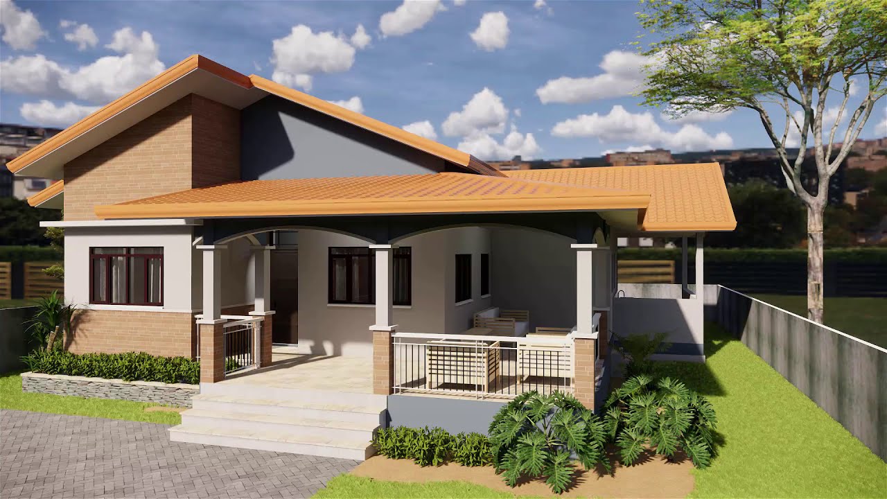 4 bedroom bungalow 14m x 14.5m house design idea