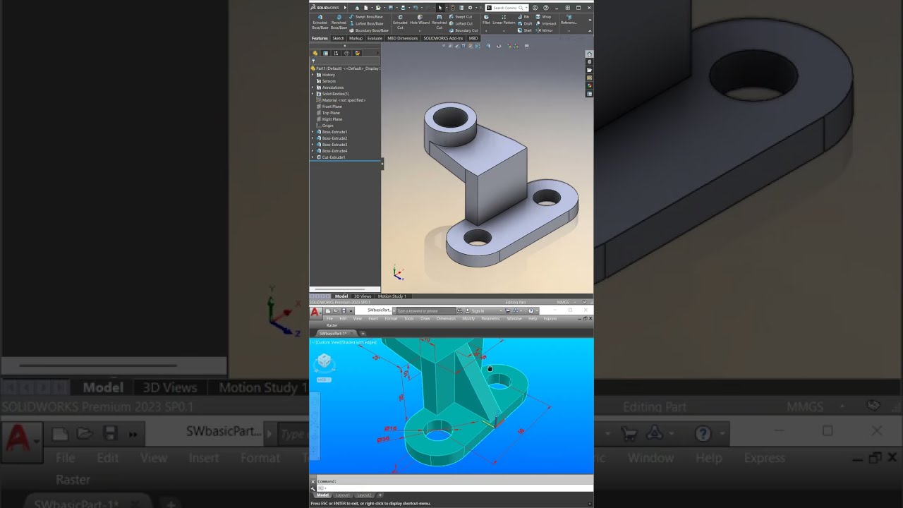 Tutorial SolidWork Basic 3D Modeliing EP1 (Thai)