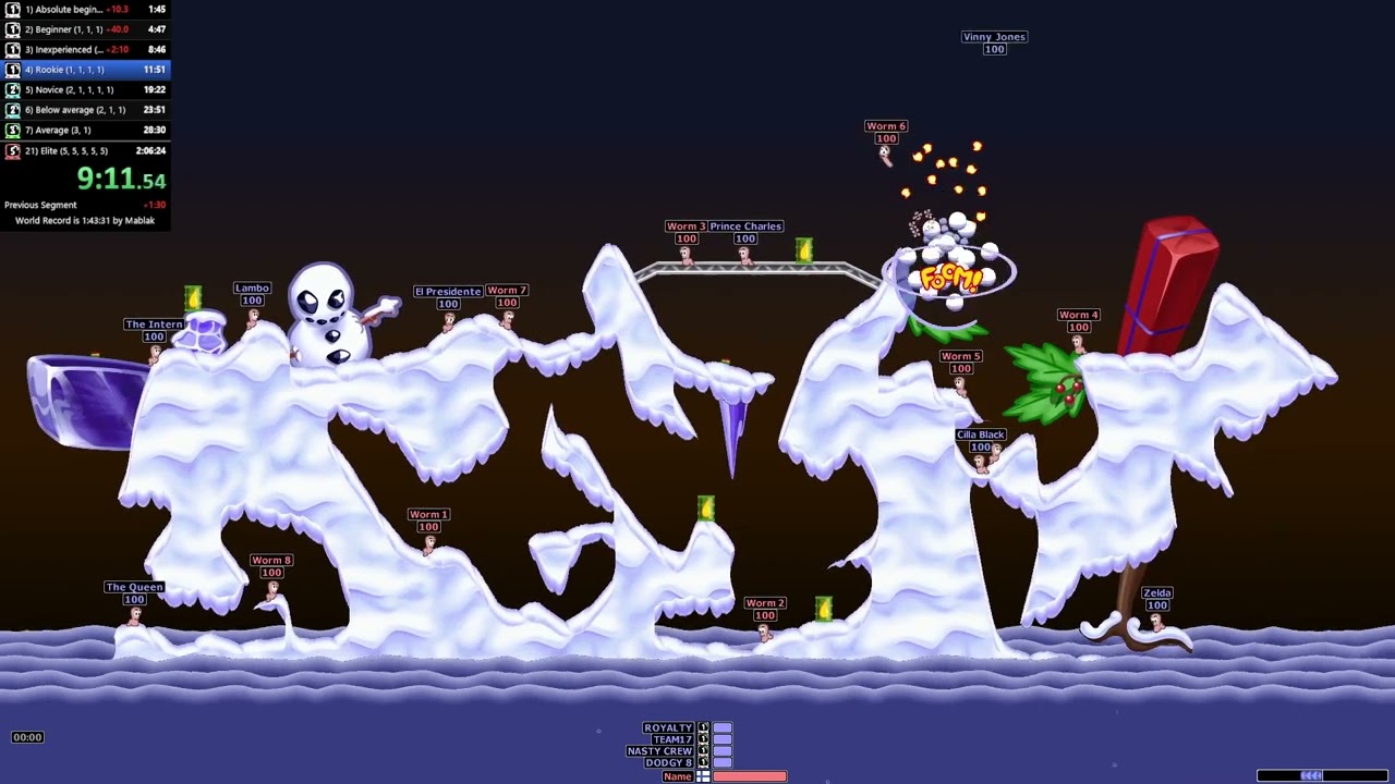 Worms Armageddon - Deathmatch Speedrun in 2:04:18