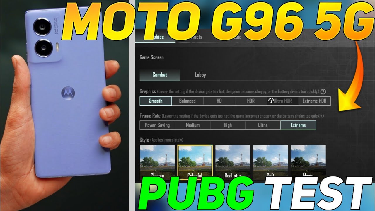 Moto G96 Pubg Test | Moto G96 Bgmi Test | Sd 7s Gen 2 Processor ☠️☠️